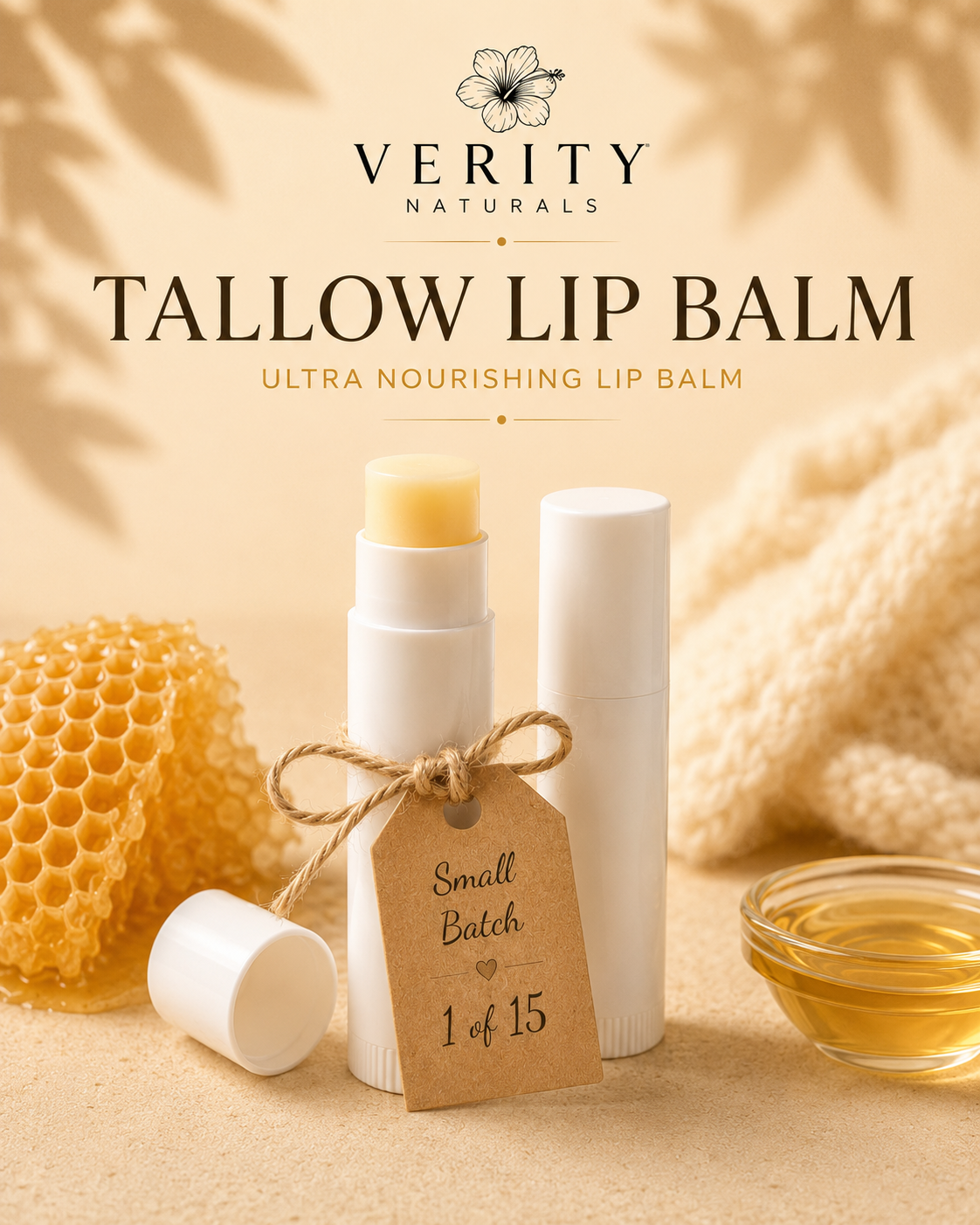 Verity Tallow Lip Balm | Ultra Nourishing Tallow Lip Balm
