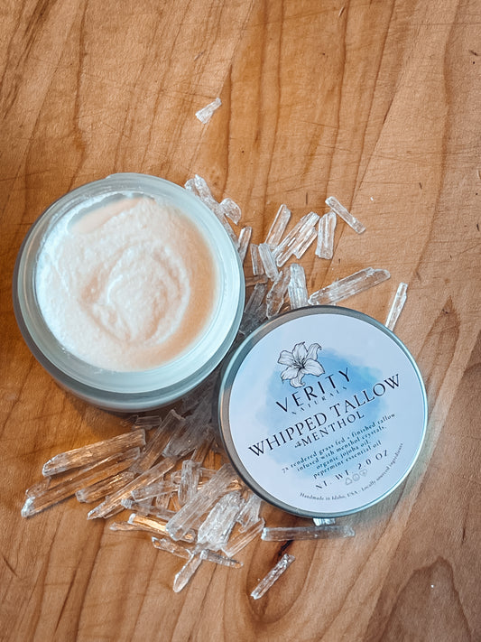 Peppermint Whipped BODY Tallow balm with Menthol